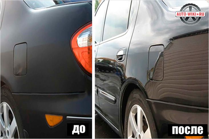 Сравните состояние автомобиля до и после полировки кузова